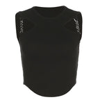 Crewneck sleeveless hollow out metal chain solid crop top