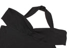Halter ruched off shoulder solid backless top