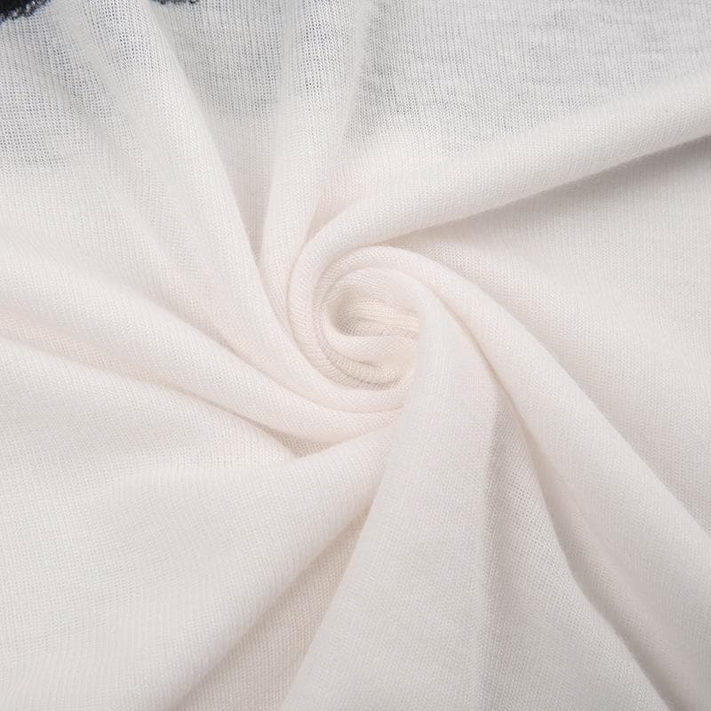 Top girocollo a maniche corte con motivo a reggiseno a contrasto 