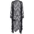 Flared sleeve lace see through solid irregular top
