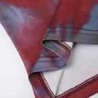 Top corto con scollo a U e schiena scoperta a contrasto, tie-dye 