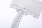 Sheer mesh see through solid ruffle self tie backless tube crop top