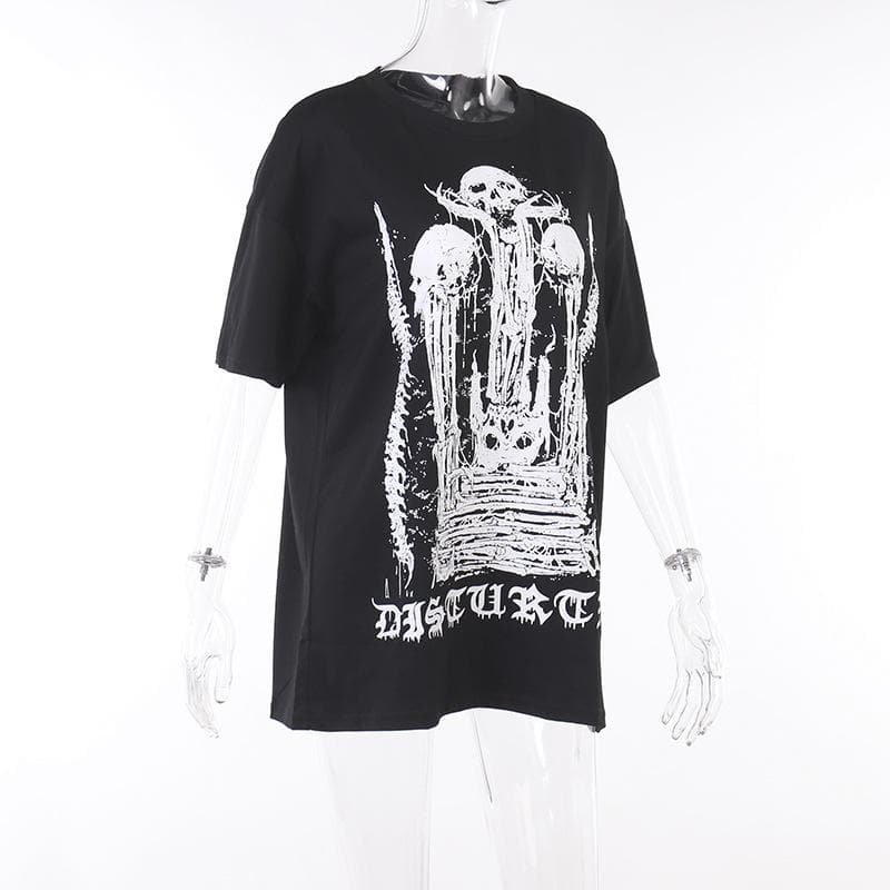 Short sleeve crewneck abstract contrast top