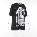 Short sleeve crewneck abstract contrast top