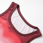 Sleeveless round neck heart pattern crop top