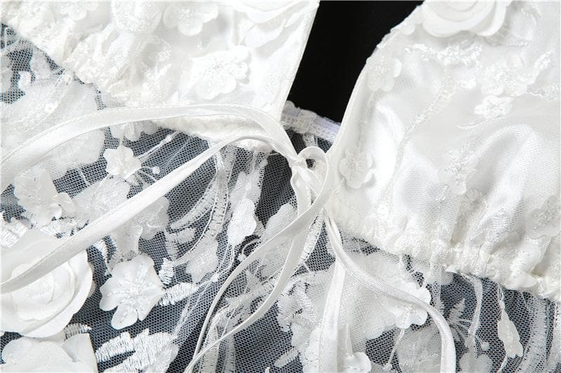 Embroidery v neck self tie halter solid backless top