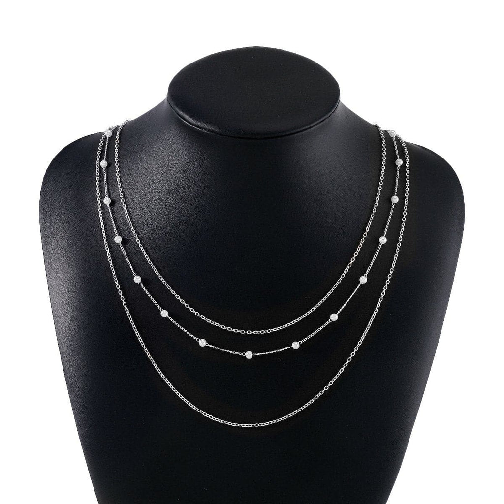 Faux Pearl Layered Choker Necklace