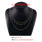 Faux Pearl Layered Choker Necklace