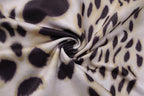 Top canotta con scollo a V e schiena scoperta, patchwork di perline e stampa leopardata 