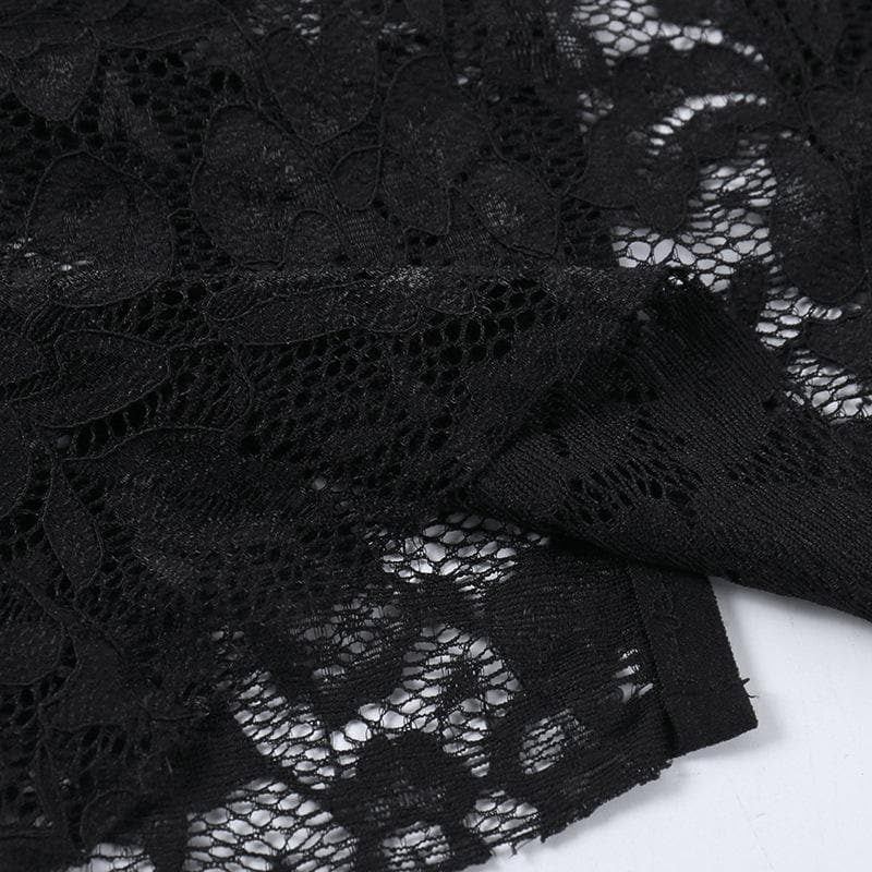 Top canotta senza schienale in pizzo tinta unita