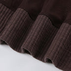 Off shoulder metal tag mesh patchwork knitted top