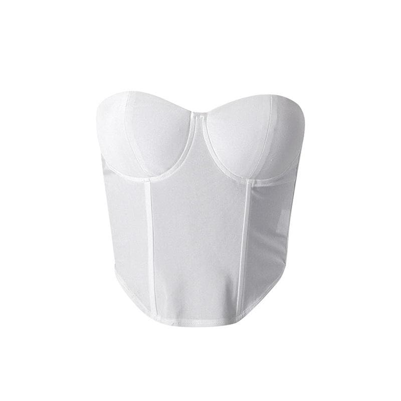 Top a tubino imbottito con scollo a cuore e schiena scoperta 