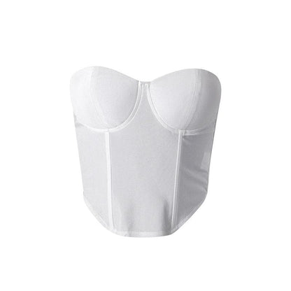 Top a tubino imbottito con scollo a cuore e schiena scoperta 