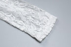 Off shoulder long sleeve lace see through solid crop top
