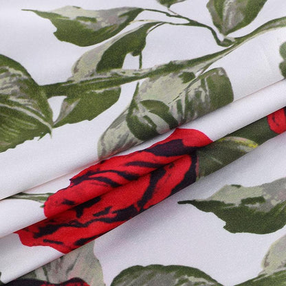 Schulterfreies, kontrastierendes, langärmliges, rückenfreies Minikleid mit Blumenmuster 