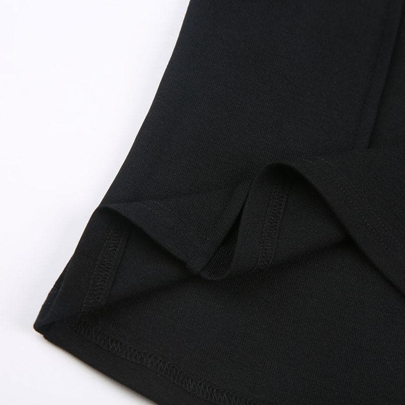 Solid self tie stitch medium rise maxi skirt