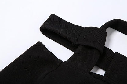 Top con scollo all'americana, maniche lunghe e spalle scoperte