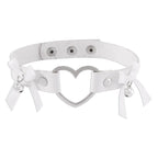 Bowknot Bell Heart Ring Button Pu Choker Necklace