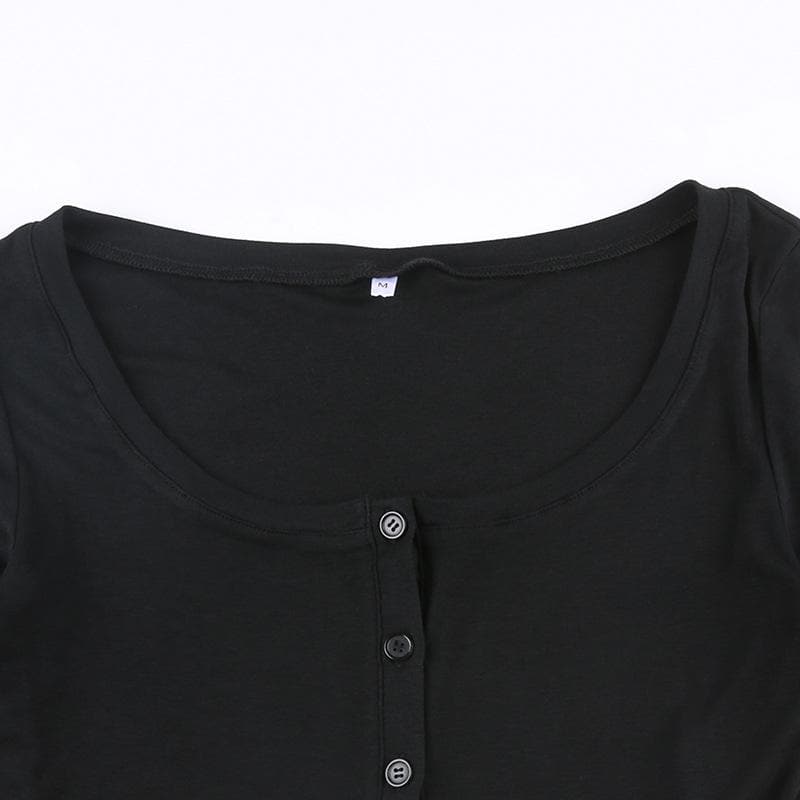 Halter self tie flared sleeve button solid 2 piece crop top