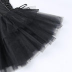Rückenfreies, einfarbiges Minikleid mit Schnürung, gerüschter Netzschnalle