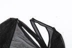 Mesh see through irregular long sleeve hollow out backless solid maxi dress