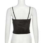Ruched mesh corset solid velvet cami crop top