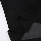 Sheer mesh see through "i am hotty" pattern contrast sleeveless crop top
