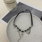 Star Pendant Irregular Pu Choker Necklace