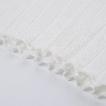 Top corto con coulisse, senza maniche e senza schienale, con lacci autobloccanti 