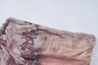 Short sleeve contrast abstract print ruffle mini skirt set