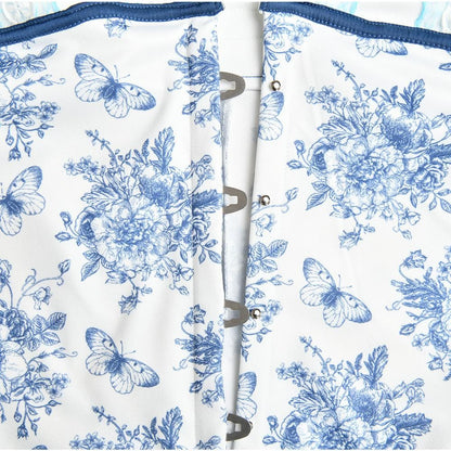 Mini-Tube-Kleid mit Blumenmuster und Spitzensaum und Kontrastknöpfen