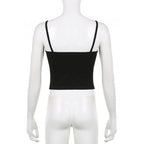 Contrast heart pattern backless cami top