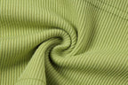 Top corto senza schienale con coulisse e collo all'americana a contrasto a coste