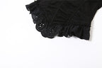 Square neck lace hem backless ruched corset solid cami top