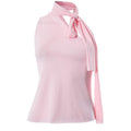 Irregular self tie one shoulder solid sleeveless top