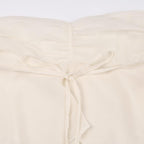 Top a tubino in chiffon arricciato, con cerniera e schiena scoperta 
