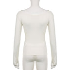 Long sleeve off shoulder ruched solid gloves top