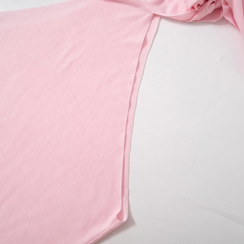 Irregular self tie one shoulder solid sleeveless top