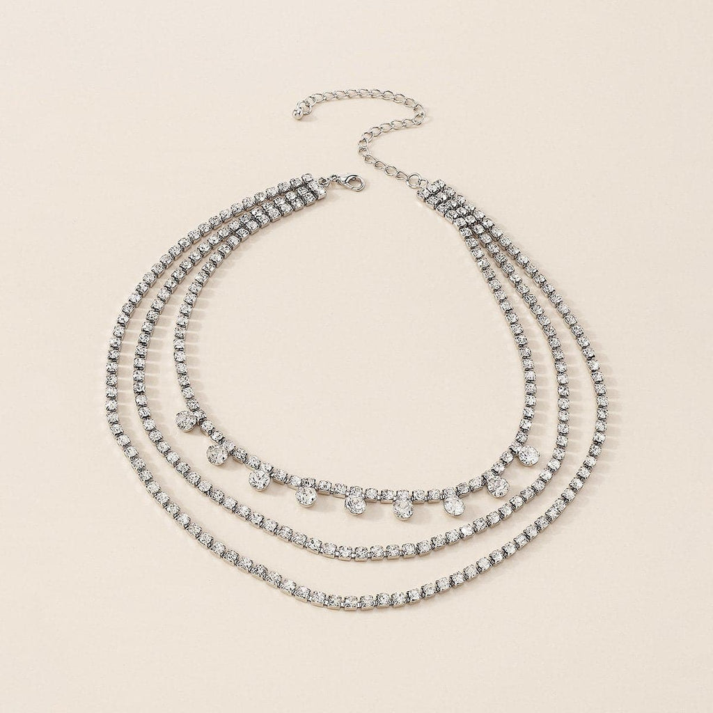 Layered Rhinestone Choker Necklace