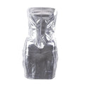 Metallic backless zip-up corset tube mini skirt set