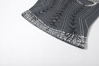 Contrast print sleeveless round neck top