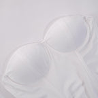 Top a tubino imbottito con scollo a cuore e schiena scoperta 