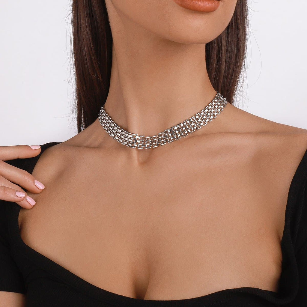 Layered Solid Choker Necklace