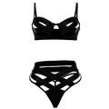 Ausgehöhltes, gekreuztes, vorn durchgehendes, rückenfreies Camisole-Hosenset 