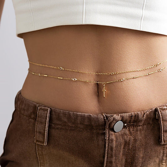 Kreuzanhänger 2 Stück Taillenkette 