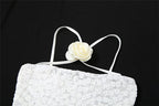 Lace flower applique solid sleeveless backless top