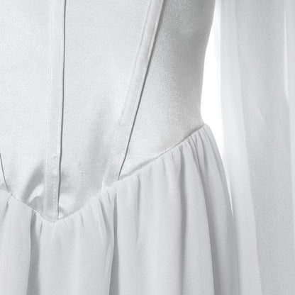 Satin corset long sleeve mesh dress - Final Sale