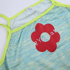 Flower pattern contrast square neck cami crop top