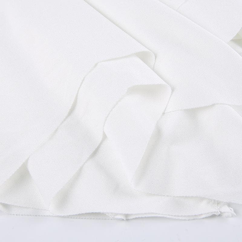 Minigonna con volant in tinta unita 