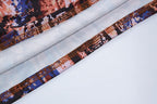 Backless hollow out halter self tie contrast print maxi dress